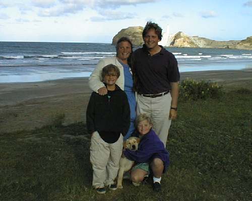 family by beach